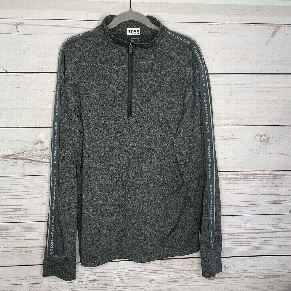 Rodan+Fields Men’s 1/4 Zip Mock Neck Long Sleeve Yoga Workout Sweatshirt Size M